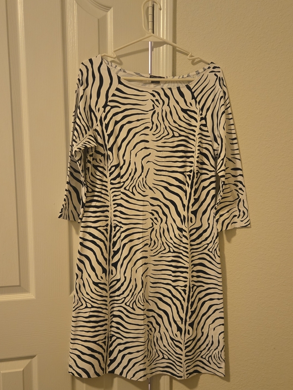J. McLaughlin Navy and White Zebra Print Dress